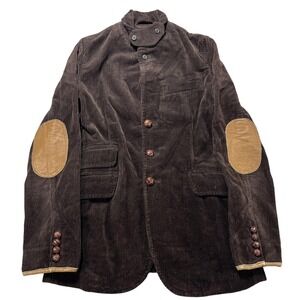 Ralph Lauren Brown Corduroy Equestrian Size 2 Jacket Elbow Patch Blue Label VTG